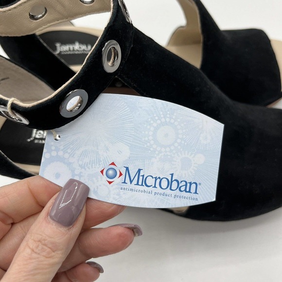 Jambu Sandals Suede Sheila Block High Heel Shoe - Picture 5 of 12